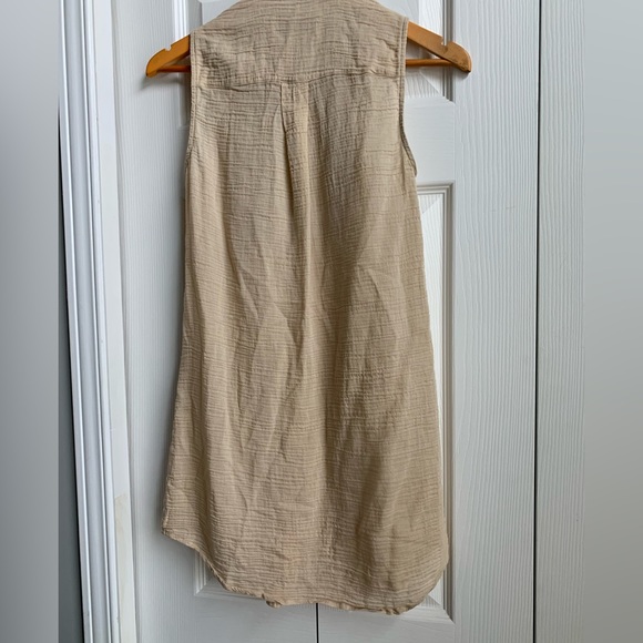 All Saints Cream Button Down Sleeveless SZ 8 Tunic - Picture 6 of 6
